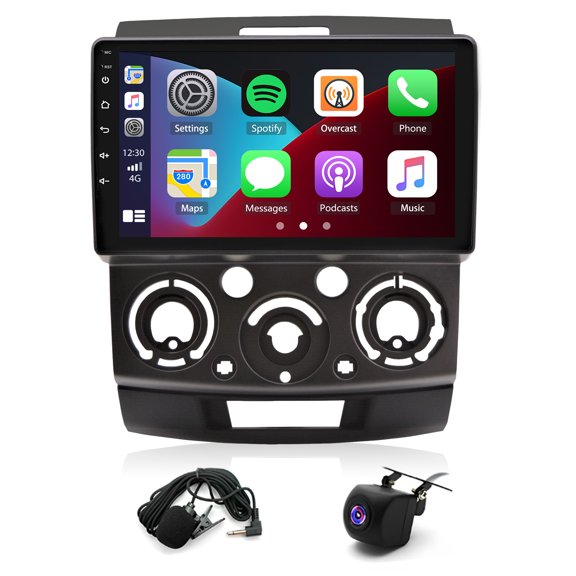 Car Radio Stereo 9-inch Android 15 GPS Navigation Head Unit Support Carplay Android Auto Bluetooth SWC DSP FM/RDS Radio WiFi Player 4+64G for Ford Everest 2006-2010
