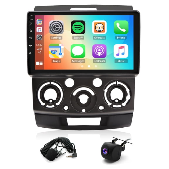 Car Radio Stereo 9-inch Android 15 Player 4GB+64GB for Ford Ranger 2006-2011 SWC DSP AM/FM/RDS Radio GPS Navigation WiFi Bluetooth Split Screen Support Carplay Android Auto
