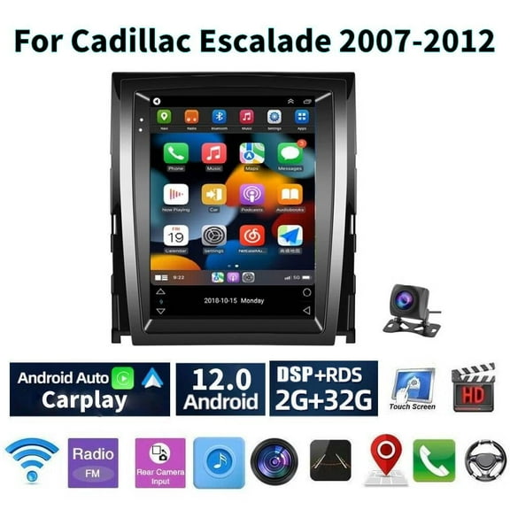 Car Radio Stereo for Cadillac Escalade 2007-2012, 9" Touchscreen Android 13 Support Carplay Android Auto Navigation Bluetooth Radio Video Mirror Link Steering Wheel Control Camera 2G+32G,Black