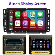 Car Radio Stereo for Chevrolet Silverado Tahoe Suburban Malibu Impala Cruze GMC Sierra Yukon Acadia Terrain 2007-2018 with Wireless Carplay Android Auto 8inch Touchscreen GPS Navi WiFi Bluetooth