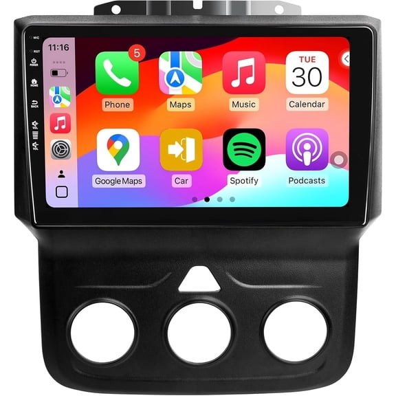 Car Radio Stereo for Dodge RAM 1500 2500 3500 2013-2018, Android 13/IPS Touch Screen/Wireless Carplay/Android Auto/Bluetooth/GPS Navigation/WiFi/5G/HD Back-up Camera/SWC/FM (2+64)