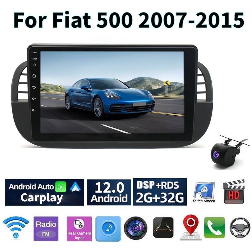 9 Plug and play Android 13 For FIAT 500 Abarth 2007-2015 Car GPS Player  Autoradio Radio Video Carplay Multimedia WIFI