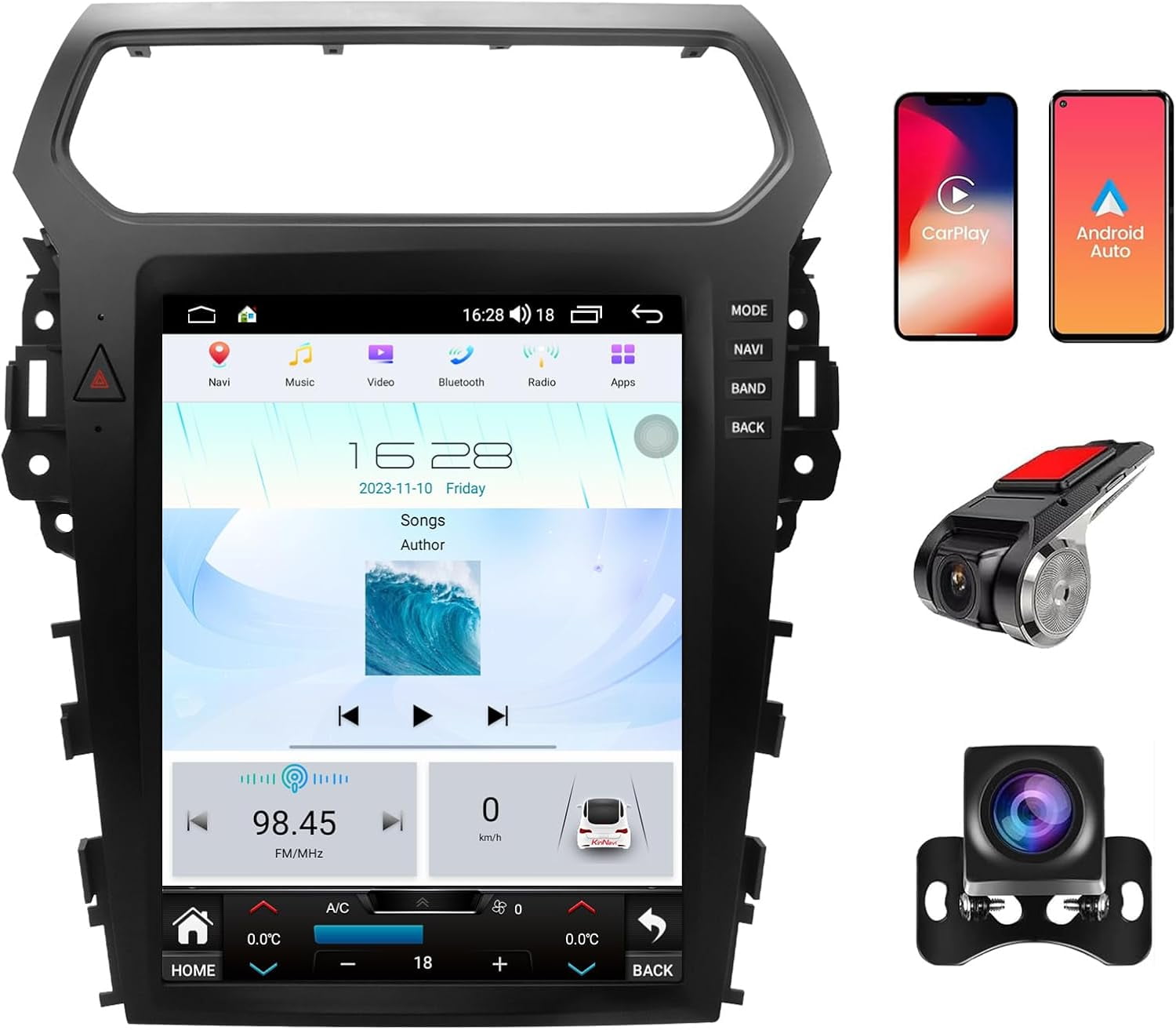 9.7" Android 13 Car Stereo For Ford Explorer 2011-2019 - Wireless CarPlay/Android Auto, 4G+64G, GPS, Backup Camera