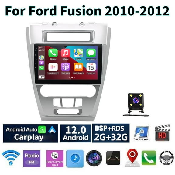 Car Radio Stereo for Ford Fusion 2010-2012, 10" Touchscreen Android 13 Support Carplay Android Auto Navigation Bluetooth Radio Video Steering Wheel Control Rear Camera 2G+32G,Black