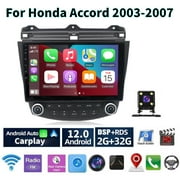 Car Radio Stereo for Honda Accord 2003-2007, 10" Touchscreen Android 13 Support Carplay Android Auto Navigation Bluetooth Radio Video Steering Wheel Control Rear Camera 2G+32G,Black