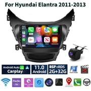 Car Radio Stereo for Hyundai Elantra 2011-2013, 9 Touchscreen Android 13 Support Carplay Android Auto/High Definition 1080P/Navigation/Bluetooth/Steering Wheel Control/AHD Camera/Radio/2+32G,Black