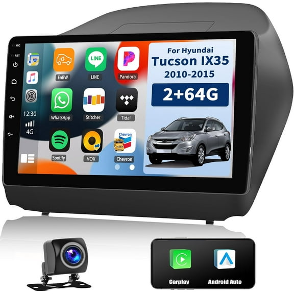 Car Radio Stereo for Hyundai Tucson IX35 2010-2015,2G+64G Android 13 Wireless Carplay Android Auto,10.1 Inch Touchscreen Car Radio with GPS WiFi Bluetooth FM/RDS SWC Dual USB/AUX-in Backup Camera