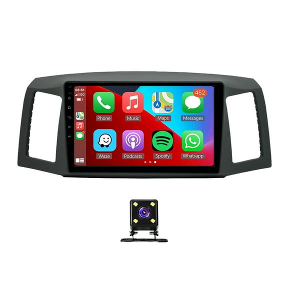 Car Radio Stereo for Jeep Grand Cherokee 2004-2007, Carplay Andriod Auto GSP Navigation FM Bluetooth Wifi SWC, Android 13 10 Inch Touchscreen Car Multifunctional Player