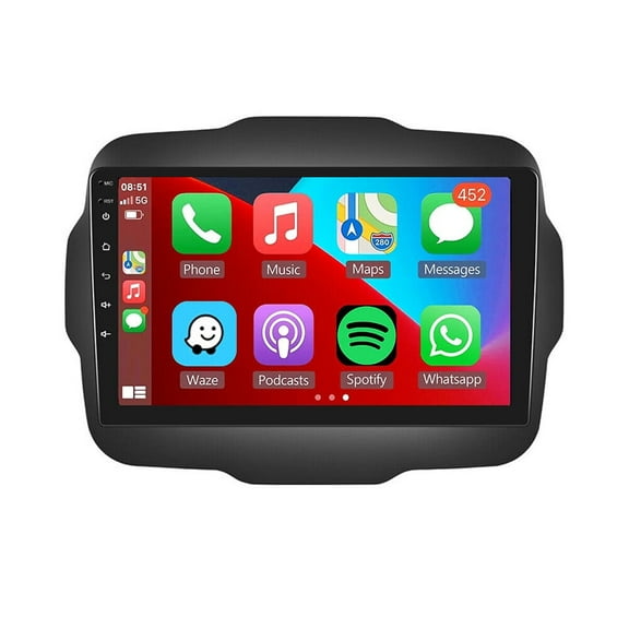 Car Radio Stereo for Jeep Renegade 2015-2020, Carplay Andriod Auto GSP Navigation FM Bluetooth Wifi SWC, Android 13 9 Inch Touchscreen Car Multifunctional Player