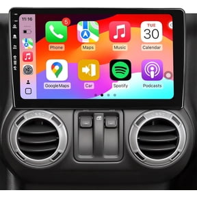 Car Radio Stereo for Jeep Wrangler JK 2007-2018 Dodge Ram 2009-2012, Android 13/ 10inch QLED IPS Touch Screen/Wireless Carplay/Android Auto/Bluetooth/GPS Navigation/WiFi/5G/1080P
