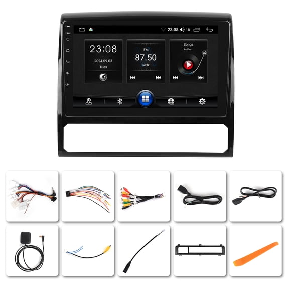 Car Radio Stereo for Toyota Tacoma 2005-2013, 9" Touch Screen Head Unit with Android 13/CarPlay/Android Auto/2+64G /GPS Navigation/Bluetooth/FM/HD Backup Camera by NURATIT