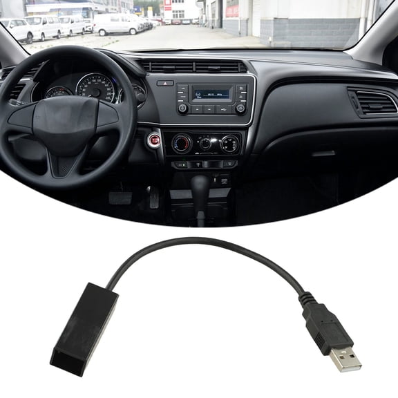Car Radio Stereo USB Interface Adapter Cable for Honda Civic/Jazz/CR-V/Accord/Odyssey 2008-2013, Black ABS Wire Harness Replacement for In-Car Audio System Connection