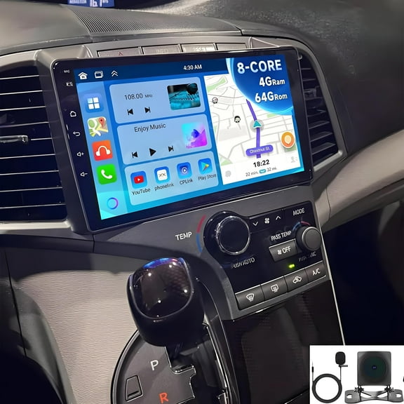 Car Radio Stereo for Toyota Venza 2008-2016 9" Android 13 Touchscreen Wireless Carplay, Car Stereo 4+64G Wifi GPS Navigation Android Auto