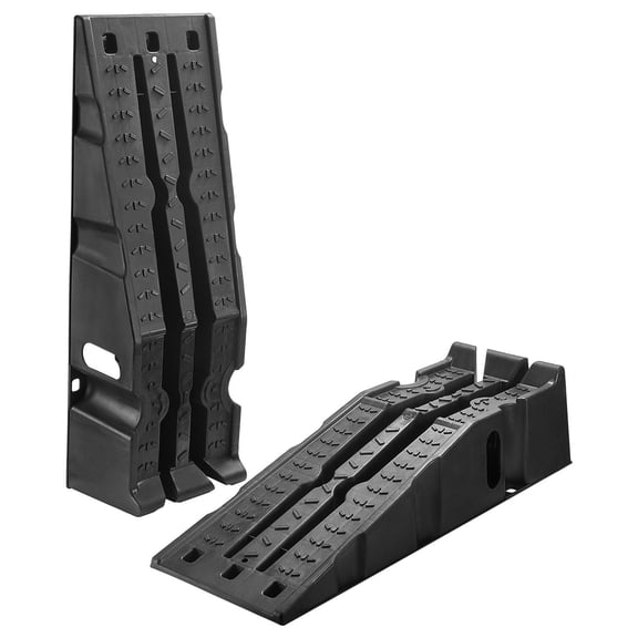 Car Ramps 2 PCS 16000 lbs GVW Capacity 6.7 Inch Lift Height Portable High Profile Ramps for Home Garage Maintenance Oil Changes Heavy Duty for Truck SUV Vehicle Repair Black