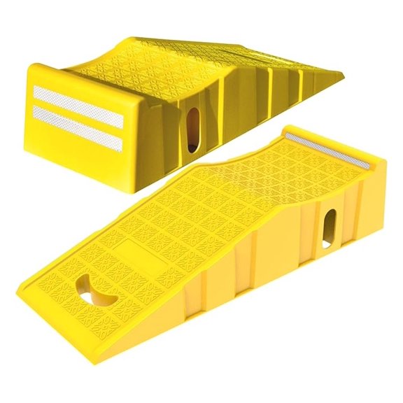 Car Ramps for Oil and Maintenance, 2-Pack Portable Low Profile 6-Inch Lift Car Service Ramps for Garage, Heavy Duty Plastic Tire Ramps (L35in x W13in x H8in)