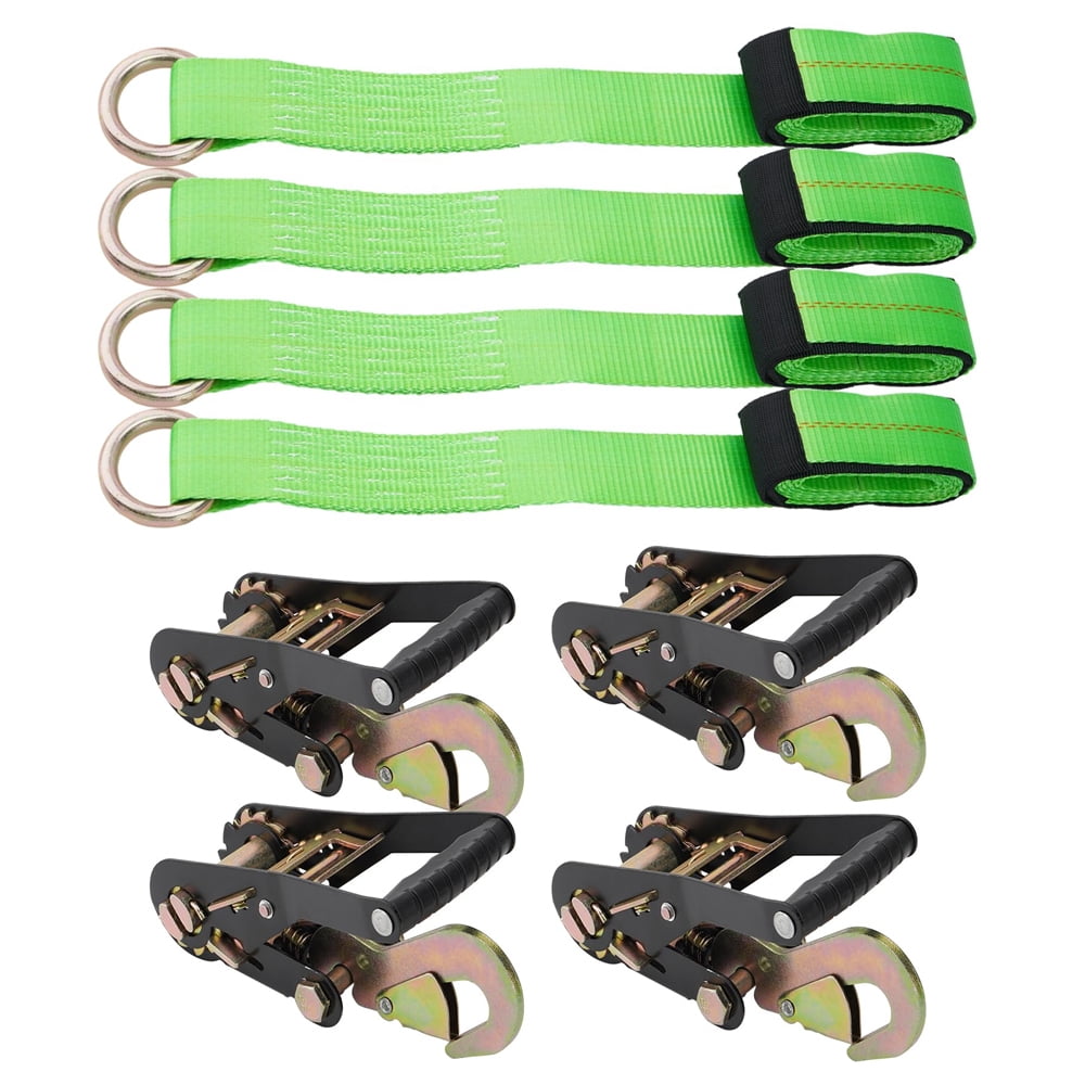 VULCAN Car Tie Down - Twisted Snap Hooks - 2 inch x 96 inch - 2 Pack -  PROSeries - 3300 Lbs SWL 