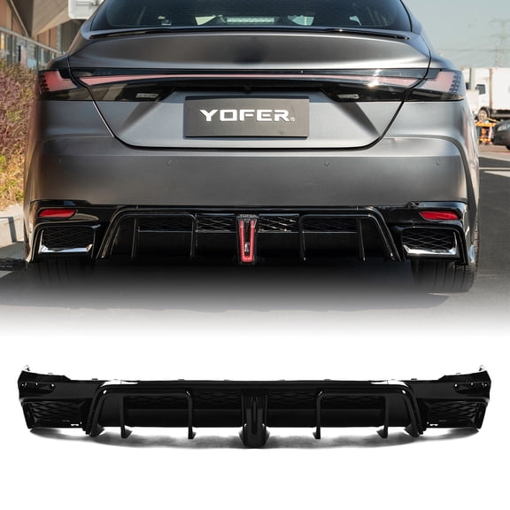 Car Rear Bumper Diffuser Lip Body Kit With Light For Camry 9th 2025-2026 Black