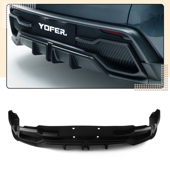 Car Rear Bumper Diffuser Lip Cover Kit For Tesla Model Y 2025-2026 Matte Black YOFER