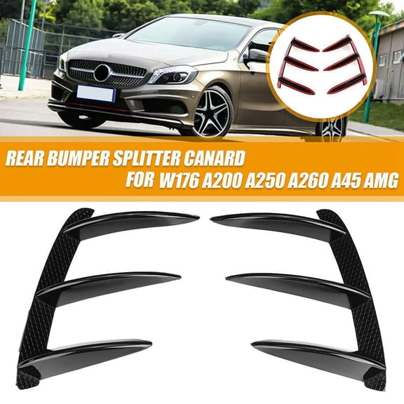 Car Rear Bumper Lip Spoiler Canards for W176 A200 A250 A45