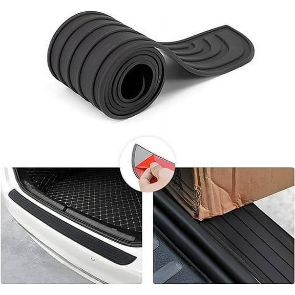 Car Rear Bumper Protector Guard - Anti-Scratch Rubber Cover Strip for Most Cars and SUVs