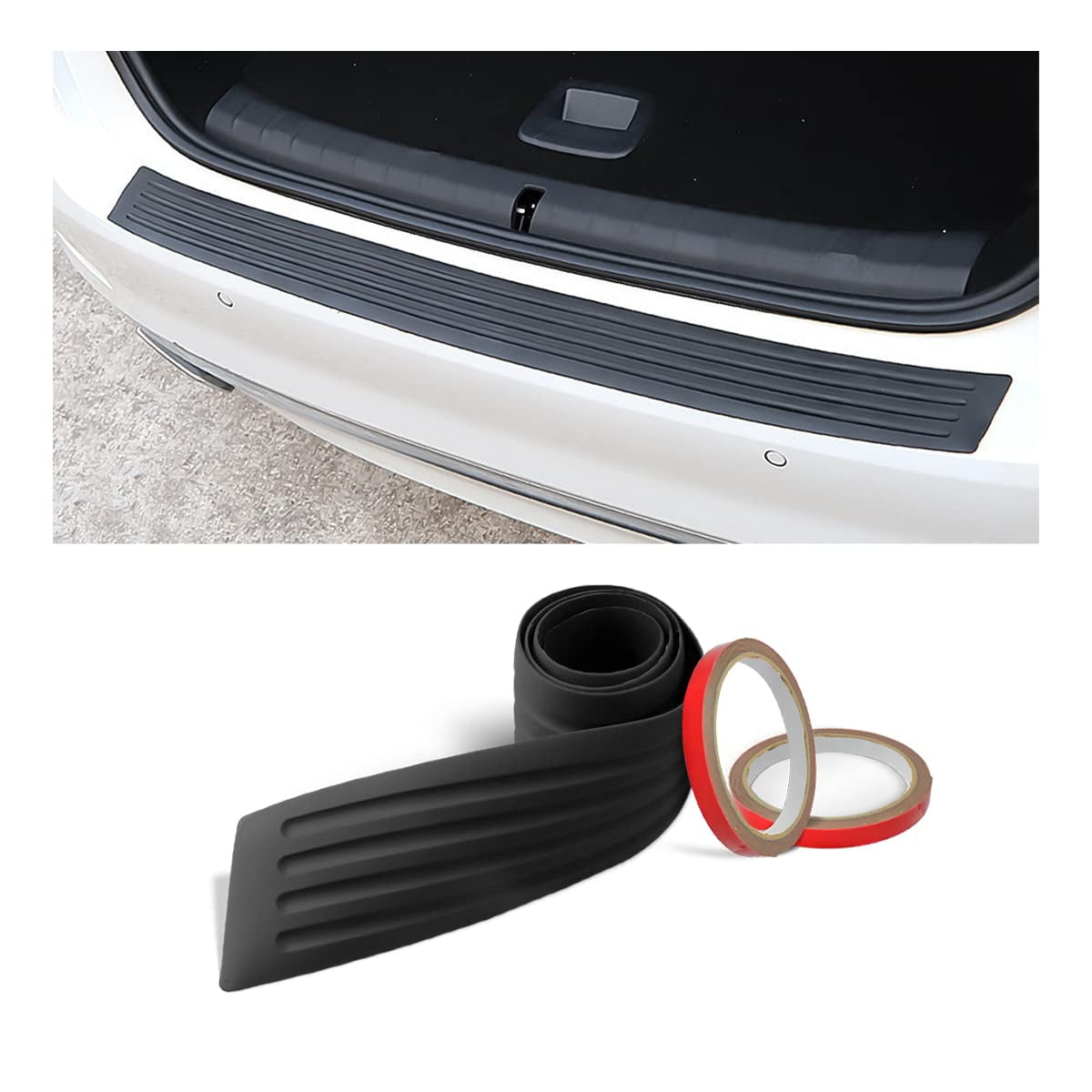Car Rear Bumper Protector Guard Universal Black Rubber Anti Scratch Abrasion Resistant Trunk Door Entry Guards Accessory Trim Cover for SUV Cars Car Exterior Accessories 35.4 x3.1 Walmart