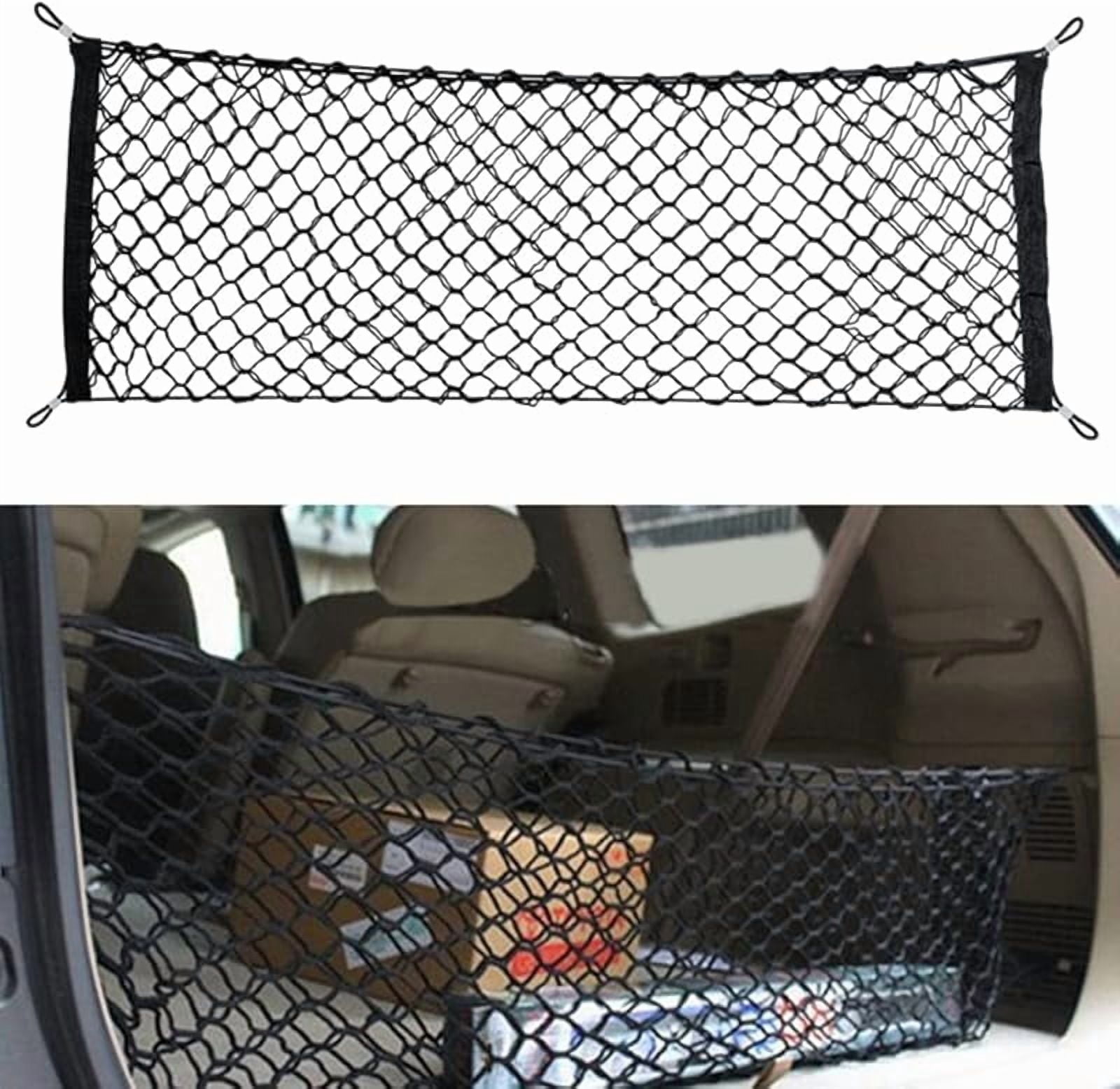 Car Rear Cargo Net, Universal Adjustable Elastic Trunk Cargo Storage ...