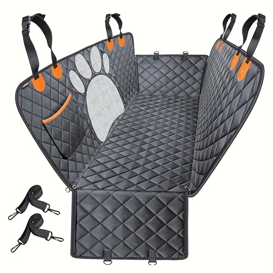 Large Waterproof Pet Hammock For Back Seat AURELIO TECH Dog Seat Cover For Back Seat – Waterproof, Scratchproof Hammock With Mesh Window & Seat Belt Openings Pet Seat Protector With Mesh Window