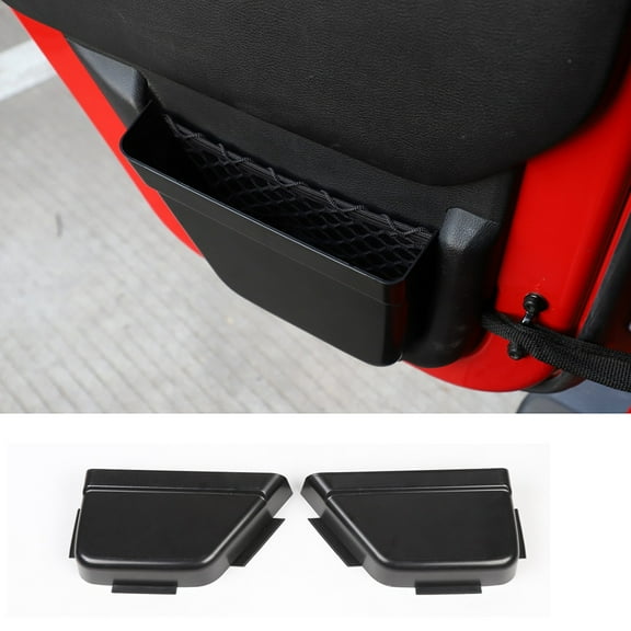 Car Rear Door Net Pocket Storage Box Organizer, Passenger Door Side Insert Storage Tray Organizer for Wrangler JK 2011-2017