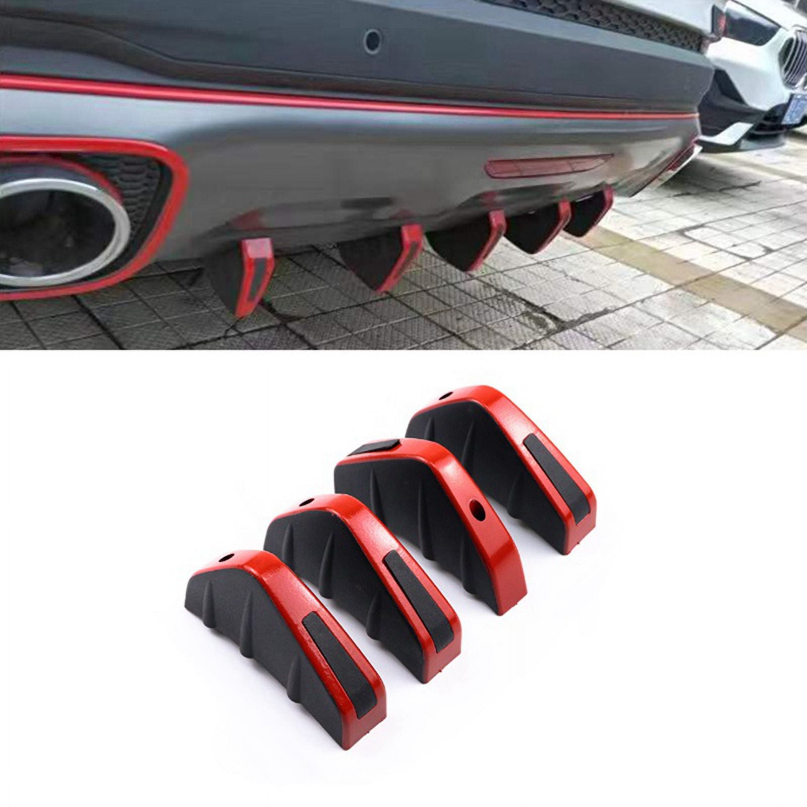 Car Rear Lower Bumper Wing Lip Diffuser, Anti-Crash Accessories Spoiler ...