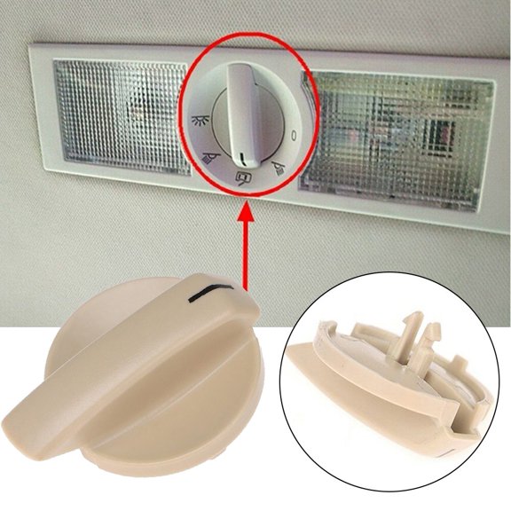 Car Rear Reading Light Switch Knob For Skoda Beige Gray 6Q0947291A 4X3X2Cm Car Light Switch Rear Roof Reading Light Switch Knob Beige Fangkenuo