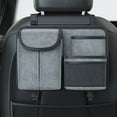 thumbnail image 1 of Car Rear Seat Back Storage Organizer, Multi-Hanging Pocket Trunk Bag, Tumbled Leather Material, Extra Capacity for Items, Quick Installation, Keeps Car Interior Neat, 1 of 8