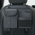 thumbnail image 1 of Car Rear Seat Back Storage Organizer, Multi-Hanging Pocket Trunk Bag, Tumbled Leather Material, Extra Capacity for Items, Quick Installation, Keeps Car Interior Neat, 1 of 8