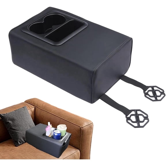 Car Rear Seat Console Box, MAutomotive Interior Storage Organizer with Cup Holder, Backseat Arm Rest Console Organizer, Second Row Rear Central Armrest Box, for SUV Truck Sedan Vehicle