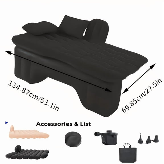 Car Rear Seat Inflatable Mattress, Leak-Proof Wear-Resistant Composite Fabric, Portable Camping Pad for MPV, SUV, Off-Road & Truck, Car Travel Bed Accessories