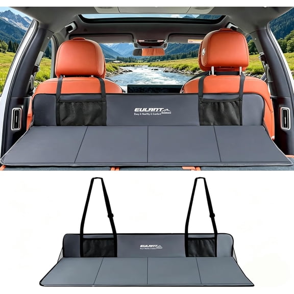 Car Rear Seat Mattress Extension Plate,Portable Air Mattress for Sleeping,Folding Rear Back Seat Extender,Increase Travel Trunk Space & Car Bed Camping Space for SUV/Cars/Model Y/3