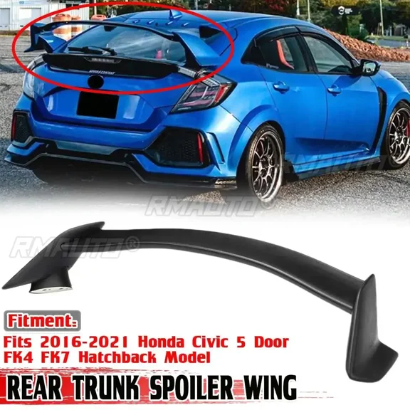 Car Rear Spoiler Wing Lip Extension For Honda Civic 5 Door FK4 FK7 Hatchback 2016-2021 Rear Trunk Spoiler Lip Exterior Part