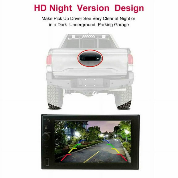 Car Rear Tailgate Handle with Backup Reverse Camera For 09-17 Dodge Ram 1500 2500 3500