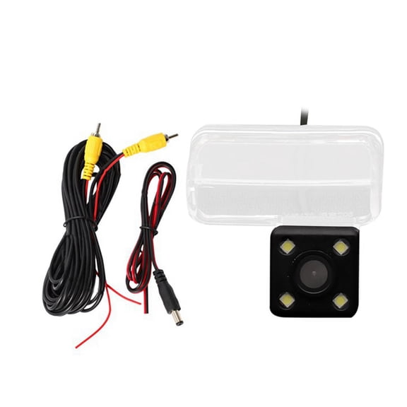 Car Rear View Camera 4LED Reversing Camera for 206 207 307 407 Sedan/ C2 C4 C5 DS4/ Verso,1 x Rear view camera 1 x video cable 1 cable,White & Black