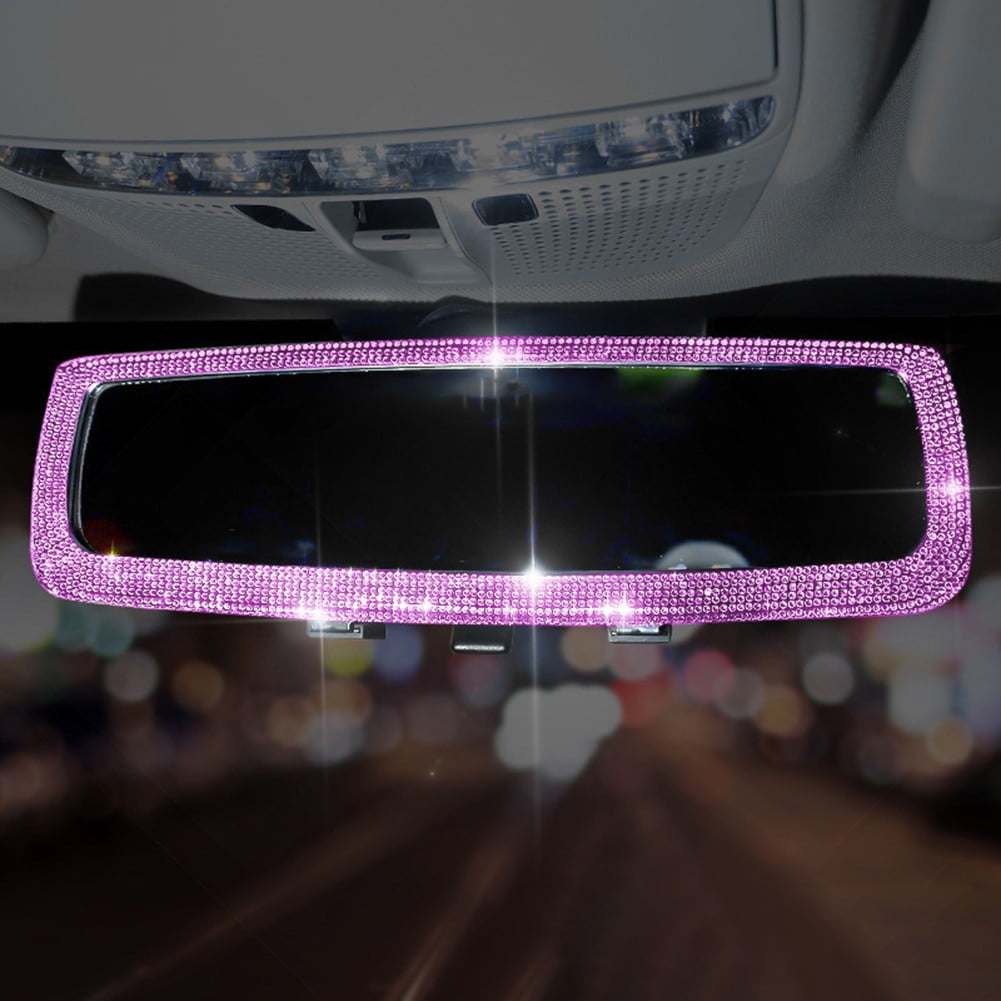 Car Rear View Mirror Accessories With Bling Crystal Diamonds Interior