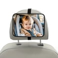 thumbnail image 1 of Car Rear View Mirror for Back Seat | Wide Angle Convex Shatterproof Acrylic | 360° Adjustable Headrest Mount | Panoramic Infant Observation | Fits SUVs, Cars, Trucks | Black | 18.8x13.5cm | 1 Pack, 1 of 9