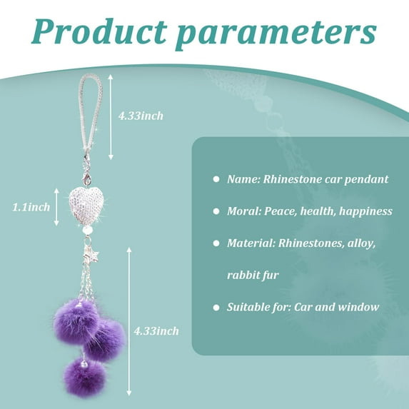 Car Rear View Mirror Pendant, Car Interior Accessories, Plush Ball ...