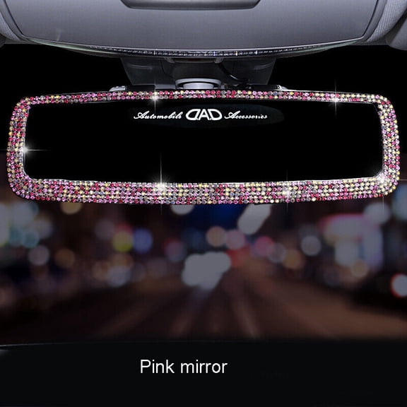 Car Rear View Mirror Rhinestone Crystal Car Interior Rear View Decoration