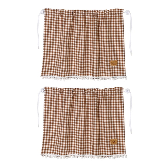 Car Rear Window Sunshade Suction Cup Sun Shade Vehicle UV Protection Side Window Sunshield Sunshade Checkered Pattern Sunshade 26.78x19.68in Set of 2(Brown)