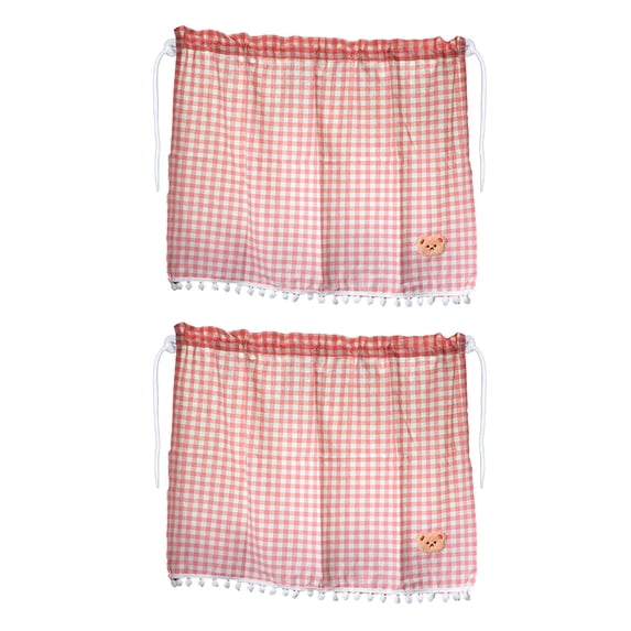 Car Rear Window Sunshade Suction Cup Sun Shade Vehicle UV Protection Side Window Sunshield Sunshade Checkered Pattern Sunshade 26.78x19.68in Set of 2(Pink)