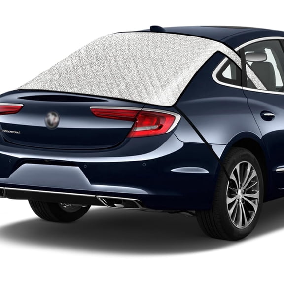 Car Rear Windshield Cover 4-Layer Waterproof Back Window Protector for Ice and Snow Sun UV Rays Dust Winter Hail Frost Shield with Windproof Strap - Fits Most Sedans SUV | Medium