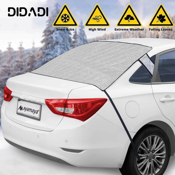 Car Rear Windshield Cover for Ice and Snow, DIDADI- Waterproof Windproof Snow Car Cover, Windscreen Protector Anti Sun, Frost, Dust, Winter Automotive Covers, Rear Window Cover for Vehicle and Sedan