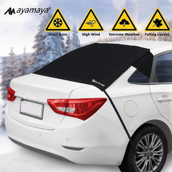 AYAMAYA Car Rear Windshield Snow Cover, Enhanced 600D Oxford All-Weather Frost Ice Guard Protector, Universal Fit for Most Cars Trucks SUVs