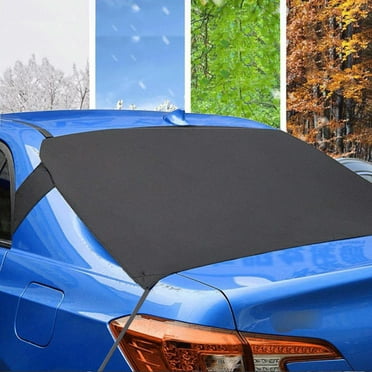 Car Rear Windshield Snow Ice Cover, Extra Thick Magnetic Windscreen Protector, Protects Against Snow, Frost, Sun, Dust and Falling Leaves for Most Cars Covers