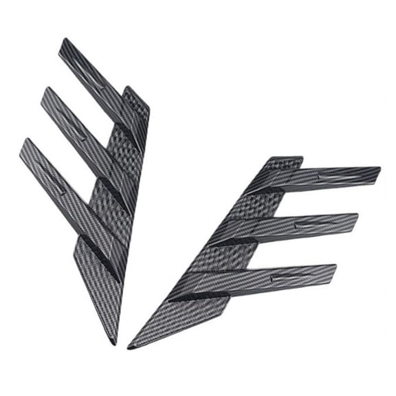 Car Rear Windshield Sticker Decoration Side Splitter Trim Window Louver Sunshade Carbon Fiber Look Fangkenuo
