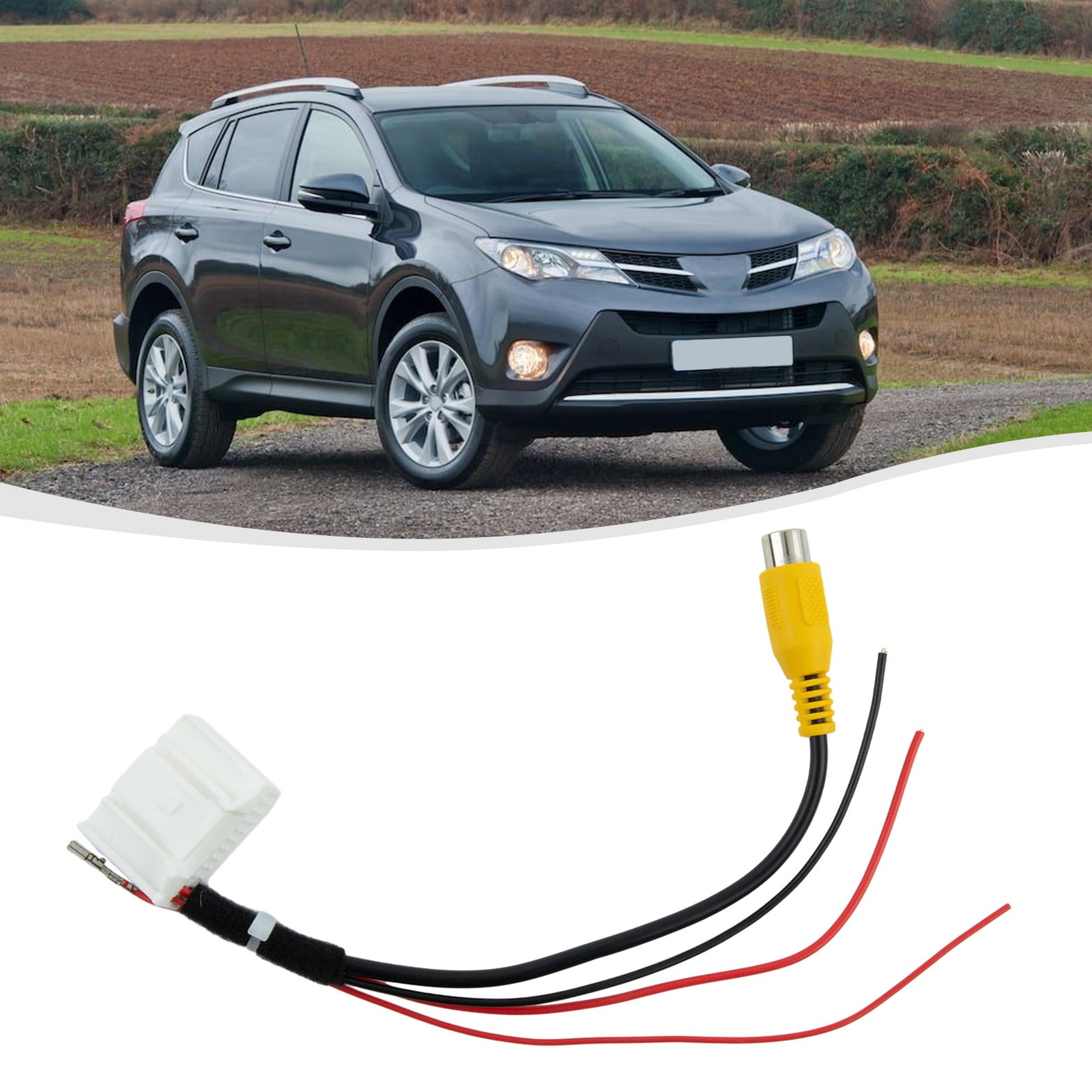 4-Pin RVC Retention Cable For Toyota Camry & Alphard - Rear View Camera Adapter With Distance Lines